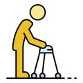 Invalid man walker icon color outline vector Royalty Free Stock Photo