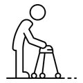 Invalid man walker icon, outline style Royalty Free Stock Photo