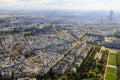 Invalides and french roofs from above at sunrise, Paris, France Royalty Free Stock Photo