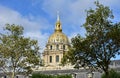 Paris, France. Invalides golden dome with trees.