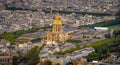 Invalides quarter an d Dome in Paris aerial view - CITY OF PARIS, FRANCE - SEPTEMBER 4. 2023