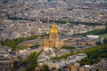 Invalides quarter an d Dome in Paris aerial view - CITY OF PARIS, FRANCE - SEPTEMBER 4. 2023