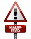 Invasion of privacy road sign illustration design