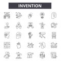 Invention line icons, signs, vector set, outline illustration concept Royalty Free Stock Photo