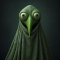 Inventive Character Designs: The Ghostly Presence Of A Dark Humor Green Bird