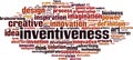 Inventiveness word cloud Royalty Free Stock Photo