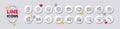Inventory cart, Cream and Chemistry pipette line icons. For web app, printing. White buttons 3d icons. Vector