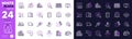 Inventory checklist, Warning and Open box line icons for website, printing. For design. Vector