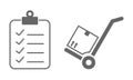 Inventory icon with clipboard check mark Royalty Free Stock Photo