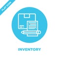inventory icon vector. Thin line inventory outline icon vector illustration.inventory symbol for use on web and mobile apps, logo