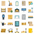 Inventory icons set flat vector isolated