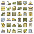 Inventory icons set vector flat