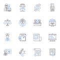 Inventory management line icons collection. Tracking, Stock, Logistics, Reorder, Warehouse, Procurement, Optimized