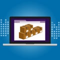 Inventory management logistics system warehouse technology box inside computer software