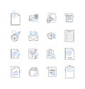 Inventory records line icons collection. Tracking, Management, Maintenance, Accuracy, Efficiency, Transparency