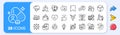 Inventory report, Ice cream and Translation service line icons. For web app, printing. App line icons. Vector