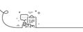 Inventory report line icon. Warehouse pallet sign. Continuous line with curl. Vector