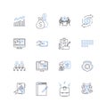 Inventory revenue line icons collection. Products, Stock, Inventory, Assets, Revenue, Sales, Supply vector and linear