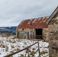 This is a scene of a long disused Farm and its house within the Cairngorms.