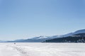 INVERMERE, CANADA - MARCH 21, 2019: town on the Windermere Lake early spring landscape