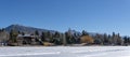 INVERMERE, CANADA - MARCH 21, 2019: town on the Windermere Lake early spring landscape