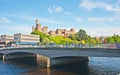 Inverness Castle alongside modern building