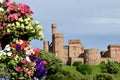 Inverness Castle with colorful flowers. Inverness, Scotland. Royalty Free Stock Photo