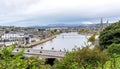 A view to city centre from Inverness Castle grounds, northern Scotland Royalty Free Stock Photo