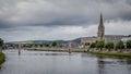 Inverness cityscape with River Ness, Old High Church and Free Church Royalty Free Stock Photo