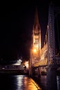 Inverness by night - the capital of Highlands of Scotland Royalty Free Stock Photo