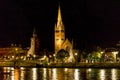 Inverness night cityscape view with Free Church of Scotland and Old High Church Royalty Free Stock Photo