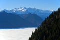 Inversion with autumnal sea of fog over Lake Lucerne Royalty Free Stock Photo