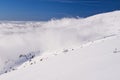 Inversion clouds under Velka Chochula hill in Low Tatras