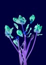 Inversion of Dried Flowers, dry tulip petals on a dark, purple background A3 poster