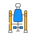 inversion table flat icon color illustration Royalty Free Stock Photo