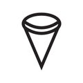 Inverted cone shape icon vector sign and symbol isolated on white background, Inverted cone shape logo concept