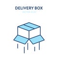 Inverted empty box flat isometric icon. Vector illustration of an open upside down cardboard box. Postal service, parcel package, Royalty Free Stock Photo