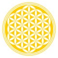 Inverted golden Flower of Life, Sacred geometry pattern