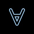 inverted letter A icon in neon style. One of web collection icon can be used for UI, UX Royalty Free Stock Photo