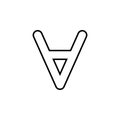 inverted letter A icon. Thin line icon for website design and development, app development. Premium icon