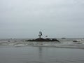 The inverted hammer and sickle symbol of Communism off the coast of Kunoor. Royalty Free Stock Photo