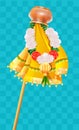 Inverted pot on stick and flower beads garland Ugadi holiday symbol Gudi Padwa Royalty Free Stock Photo