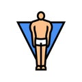inverted triangle male body type color icon vector illustration