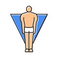 inverted triangle male body type color icon vector illustration
