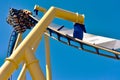 After an inverted turn downhill at high speed in Montu at Bush Gardens Tampa Bay Royalty Free Stock Photo