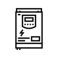 inverter solar panel line icon vector illustration