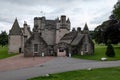 The gate of ancient Castle Fraser in Sauchen, Inverurie, Scotland at early dusk Royalty Free Stock Photo