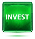 Invest Neon Light Green Square Button Royalty Free Stock Photo