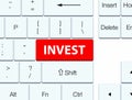 Invest red keyboard button