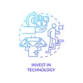 Invest in technology blue gradient concept icon